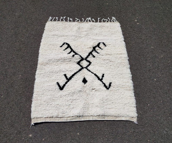 Kleiner marokkanischer Berber-Atlas-Teppich, handgeknüpft, 100/200 cm – Alessi, Teppiche & Läufer, Wool (photo 6 of 7)