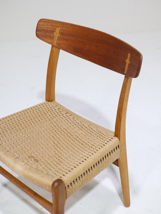 Image 1 of 4x Eetkamerstoelen Hans Wegner CH23 Carl Hansen teak eiken 1950s