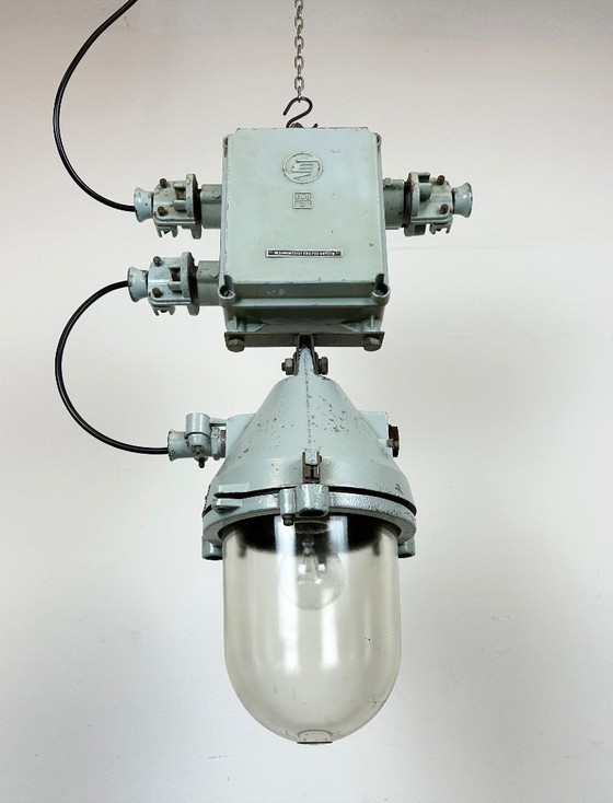 Image 1 of Grey Industrial Cast Aluminium Explosion Proof Lamp, 1970s