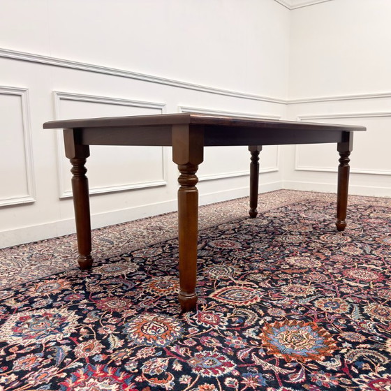 Klassiek Engels Schrijftafel Bureau – Leather, Wood (photo 5 of 14)