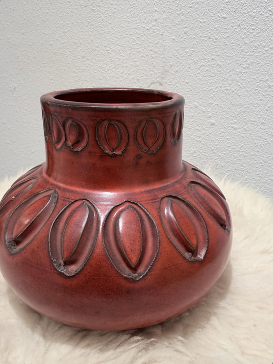 Vaso in Ceramica Mid-Century West-Germany – Rosso Scuro – Vasi (photo 4 of 5)
