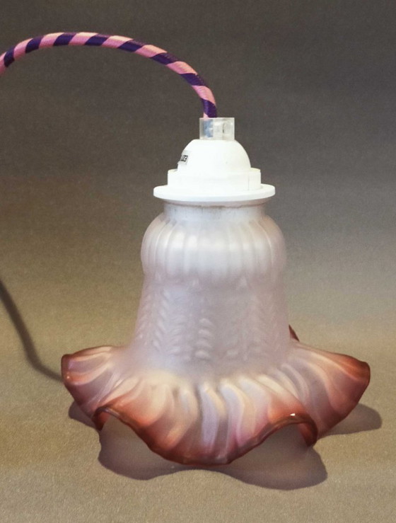 Image 1 of Lampe Tulipe Rose & Violette – Luminaire de Caractère