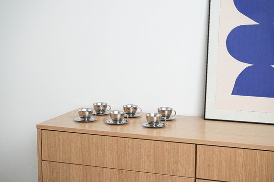 Image 1 of Set di tazze in acciaio inox, design italiano, anni '80, produzione: Italia