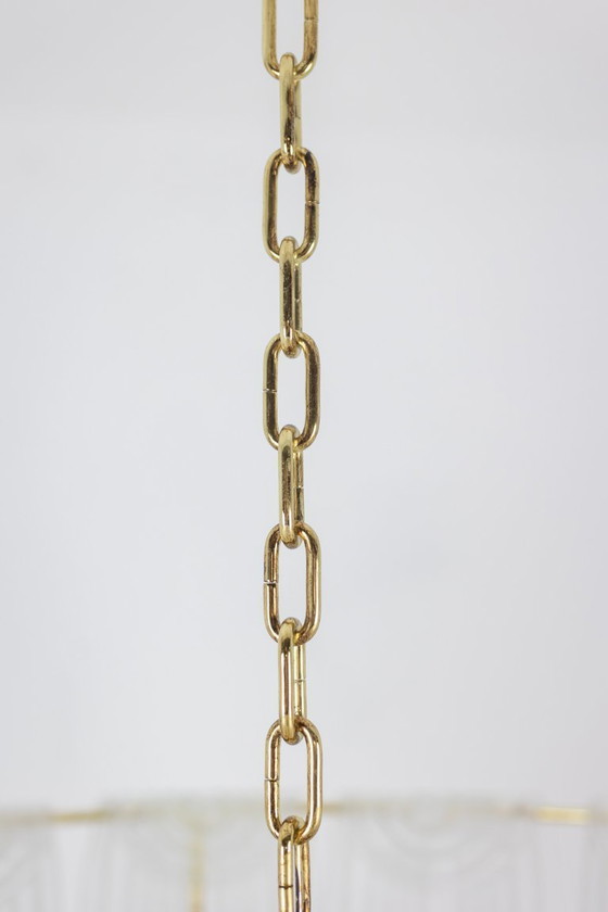 Image 1 of Lustre en verre de Murano blanc translucide. Italie, travail contemporain.