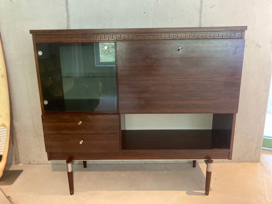 Image 1 of Credenza/mobile bar di metà secolo con meandro greco – ca. 1960