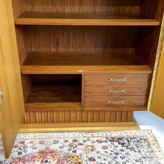 Image 1 of Armoire Art Déco vintage élégante avec étagères suspendues et tiroirs amovibles