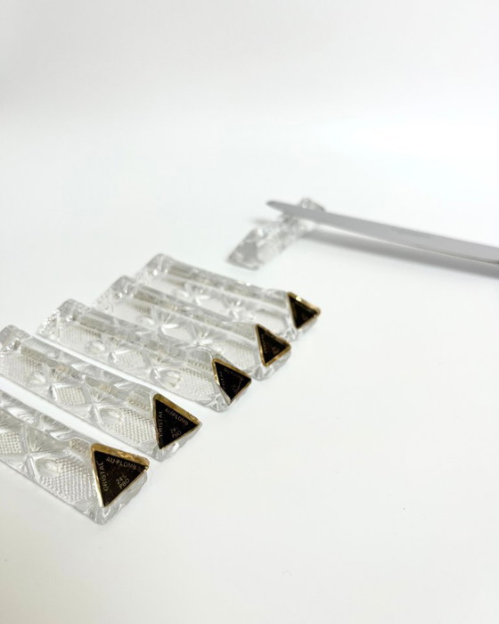 Image 1 of Ensemble de 6 repose-couteaux en cristal vintage