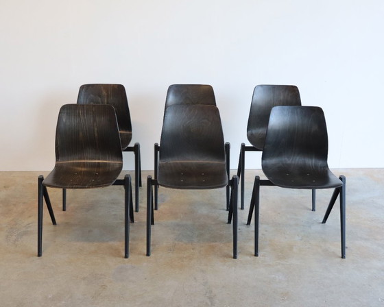 Image 1 of 6x Chaise de passager vintage Galvanitas S22