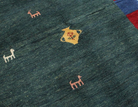 Image 1 of Original Perserteppich Gabbeh Ghashghai Orientteppich 208 cm x 148 cm Alt Natur