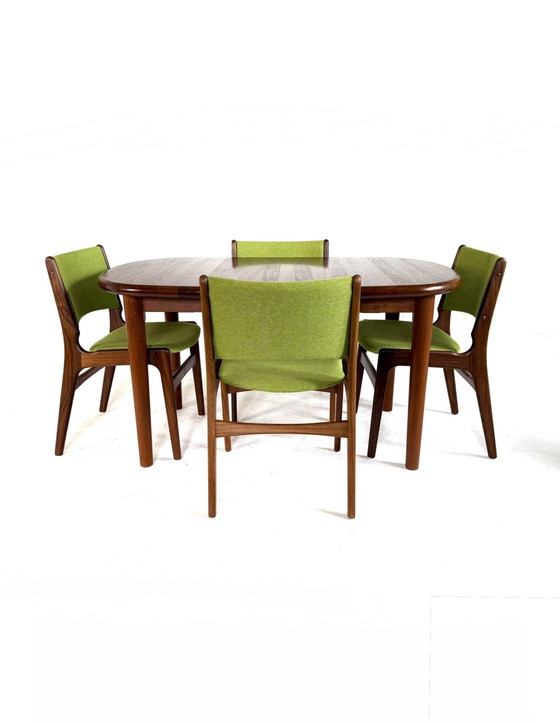 Image 1 of Vintage verlengbare Deense teakhouten eettafel ‘70