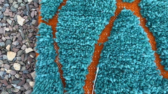 Image 1 of Beni Ouraine Teppich aus reiner marokkanischer Wolle, 2/3 m