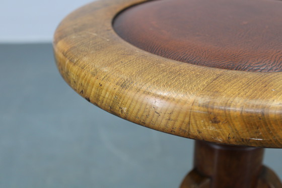Image 1 of 1950s Piano Bentwood Beech Stool, Czechoslovakia