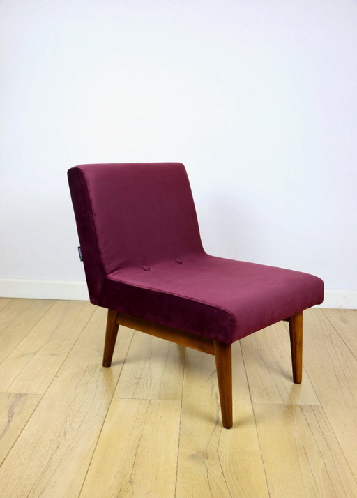 Vintage loft armchair 70s vintage burgundy wine velvet