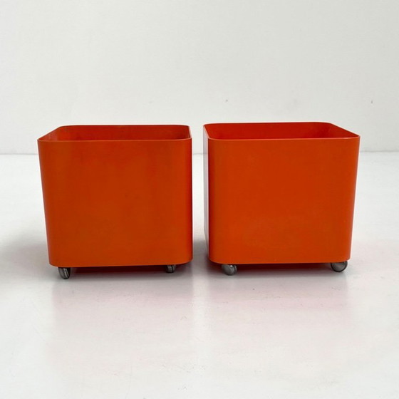 Image 1 of Orange Dime Planter on Wheels by Marcello Siard for Longato, 1970s