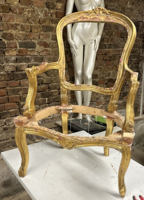 Fauteuil Louis XV vintage unique – Frida Kahlo Pop Art – Wood, Skai (photo 9 of 11)