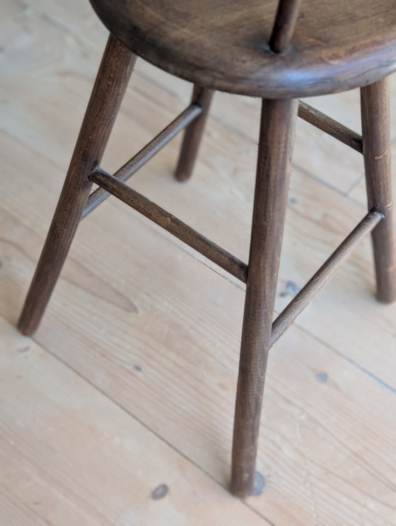 Chaise haute vintage style Kibofa, années 1960, en bois – Tabourets, Wood (photo 7 of 7)