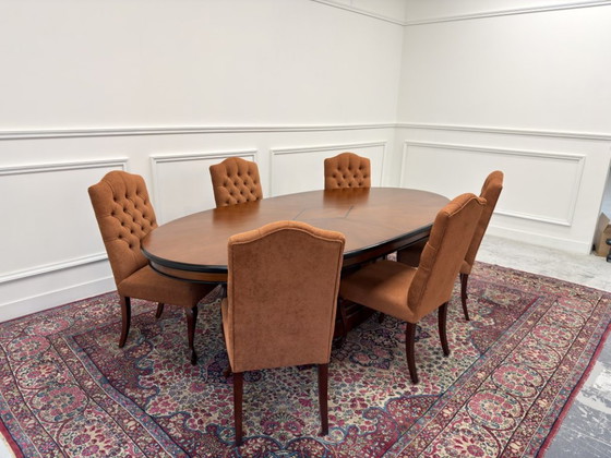 Set di Sedie Chesterfield Classiche Inglesi Imbottite – Sedie da pranzo, Textile, Wood (photo 2 of 17)