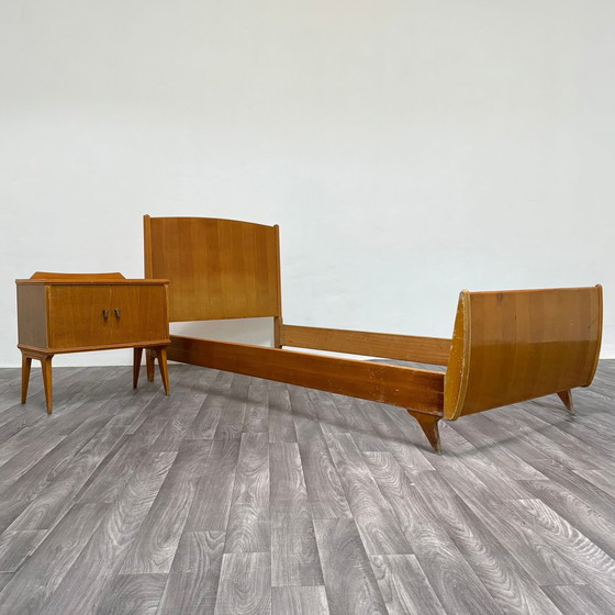 Image 1 of Gio Ponti Attr. Letto Singolo e Comodino Mid-Century Anni 40 Design Modernariato
