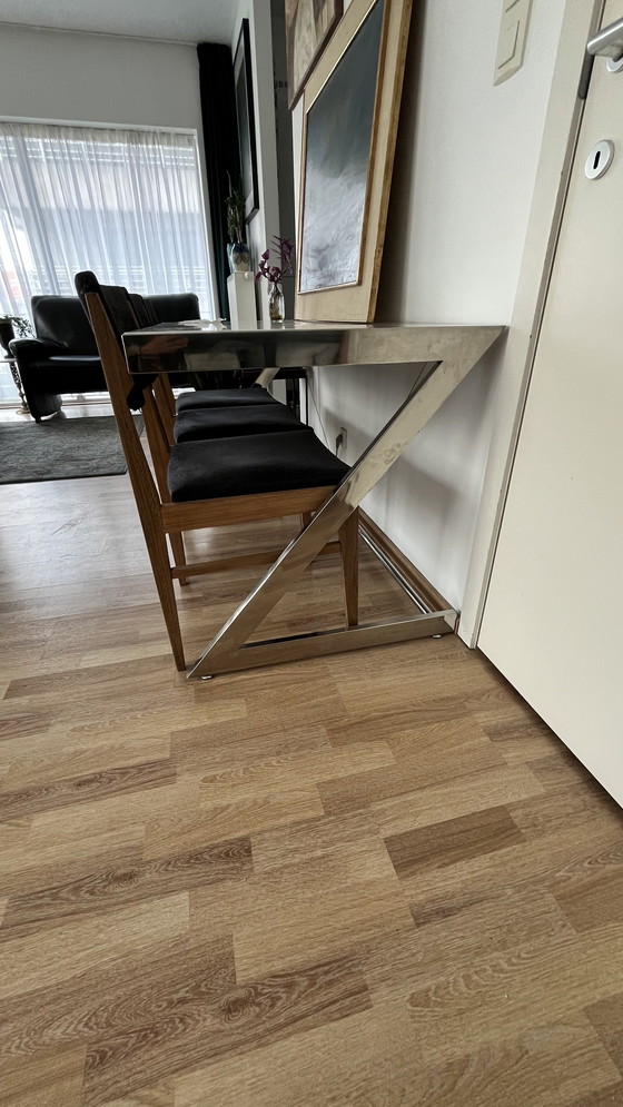 Image 1 of Designer Chroom & Wit Directiebureau - 150×70 cm, Modern Minimalistisch