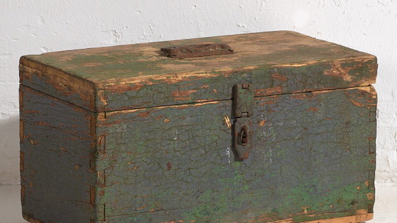Cassa militare antica con patina verde (c.1910) #67 – Armadi contenitori, Rustic (photo 3 of 39)