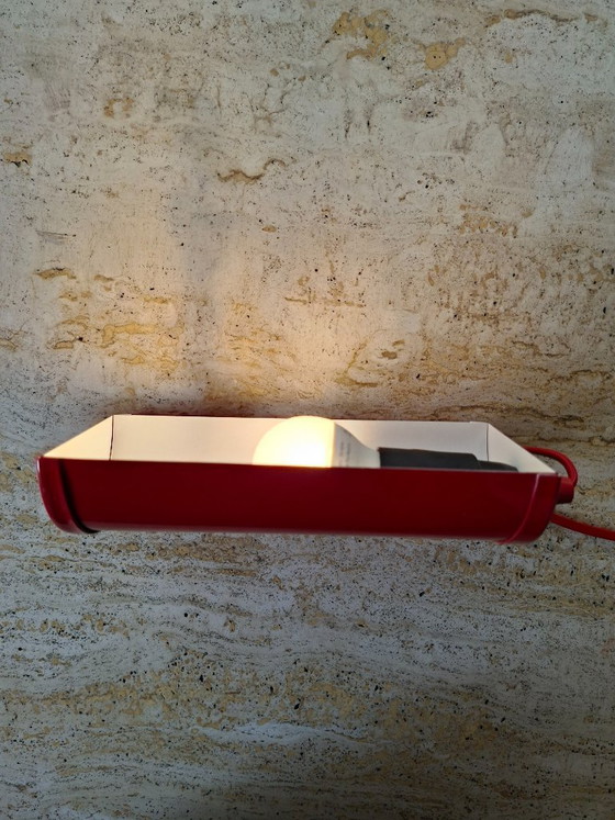 Applique rossa Vintage Happylight, anni '80, Metallo, Rosso, Modern (foto 4 di 13)