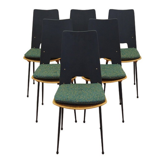 Ensemble de six chaises, design italien, années 1950, designer : Carlo Ratti, fabricant : Legni Curva