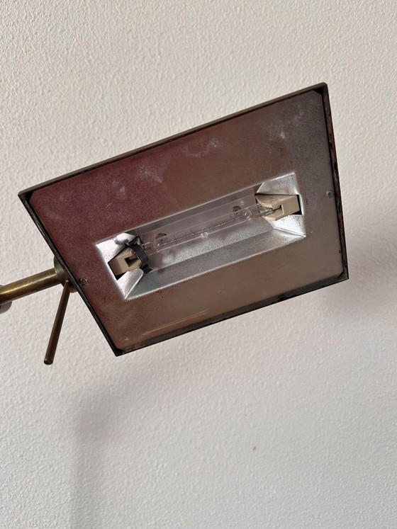 Image 1 of Vintage brass banker's floor lamp