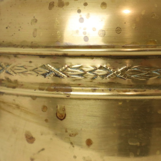 Großer Blumentopf aus Messing, Repoussé Frankreich, 25 cm – Pflanzkübel, Brass (photo 5 of 15)