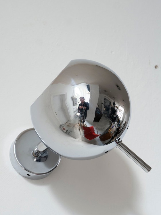 Image 1 of Aplique de pared cromado Eyeball, diseño italiano, años sesenta