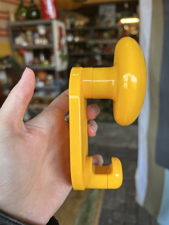Image 1 of 3 vintage Italian design yellow coat hooks