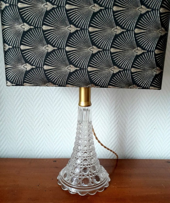 Image 1 of Art Deco lamp with custom-made rectangular lampshade