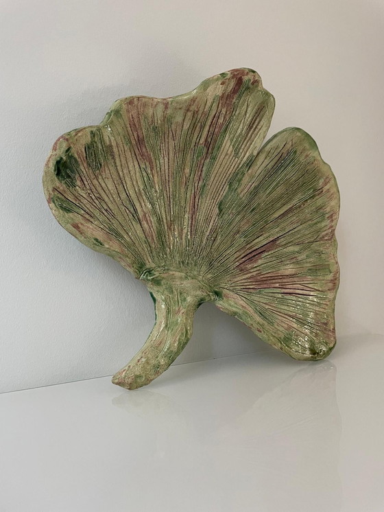 Image 1 of Pottery Bowl Of Ginko Biloba Leaf