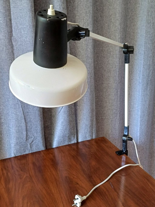 Vintage architectenlamp wit/zwart
