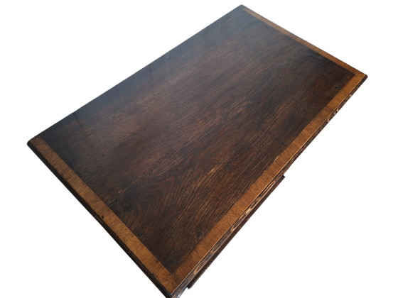 Antique English side table, hall table, wall console made of oak, dimensions 79x47cm and 65cm high. – Wood (photo 4 of 5)