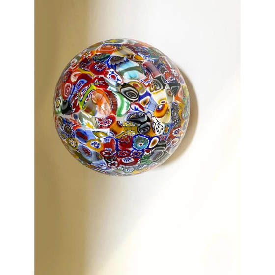 Image 1 of Applique da parete a sfera contemporanea veneziana multicolore "Murrine" in vetro di Murano