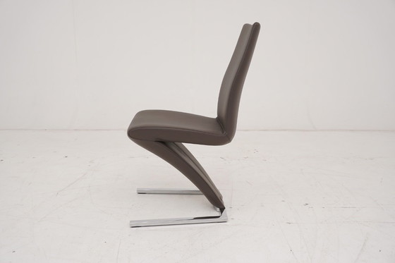 Image 1 of Rolf Benz 7800 Leder braun 4 Stühle Stuhl Stühle Freischwinger Klassiker