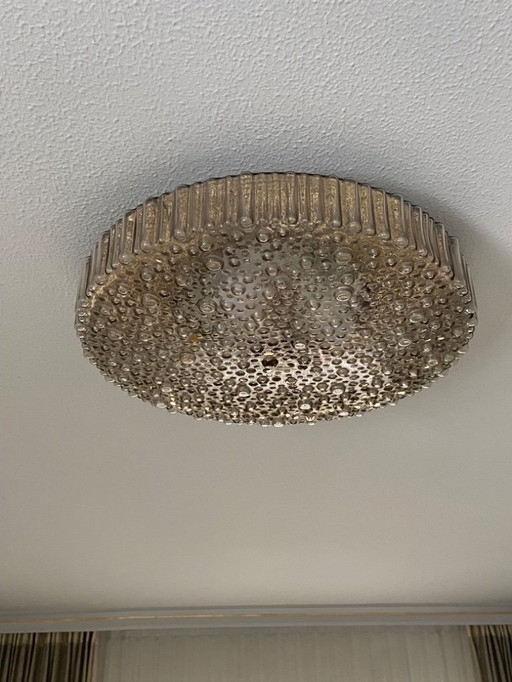 Large vintage staff lamp bubble glass ceiling or wall lamp