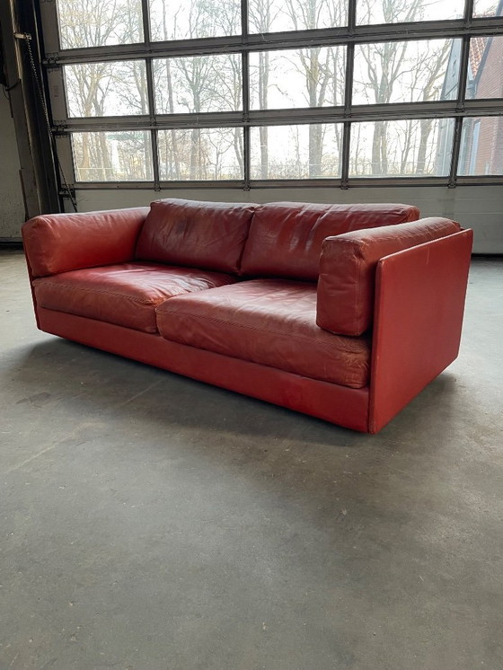 Image 1 of Banque design Vintage Deens des années 1970 en cuir cognac