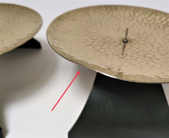 Image 1 of coppia di candelieri in ottone e metallo degli anni '70