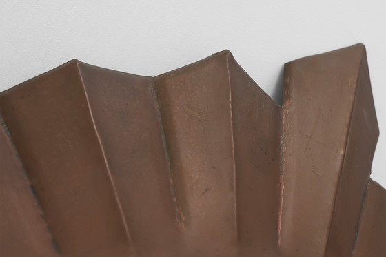 Image 1 of Specchio Art Déco a raggiera in rame rosso, Francia, anni '20