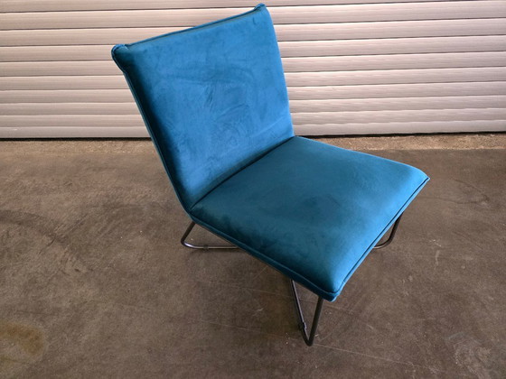 Image 1 of 1x Fauteuil Velours bleu / fluweel