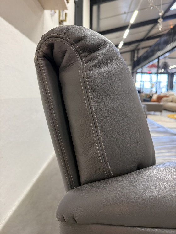 Image 1 of Leolux Bora Balanza Sofa 3.5 Seater Raffino Gray Leather