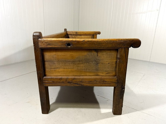 Image 1 of Antike rustikale spanische Bank aus den 1880er Jahren