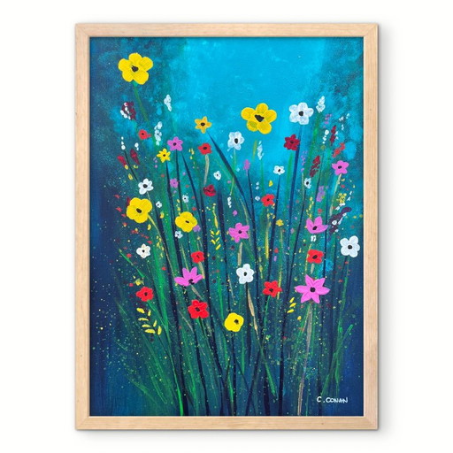 Acrylique Originale Encadrée 40x30 – schilderijen tekeningen, Paper