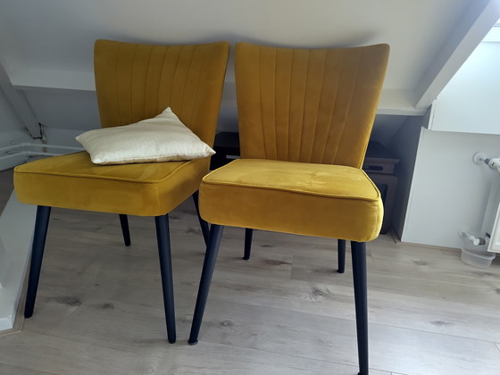 Image 1 of 6 ochre yellow Goossens dining chairs (model Rob)ob)