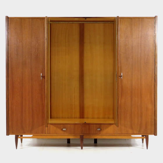 Image 1 of Vintage mid-century 4-door teak closet, 1960s