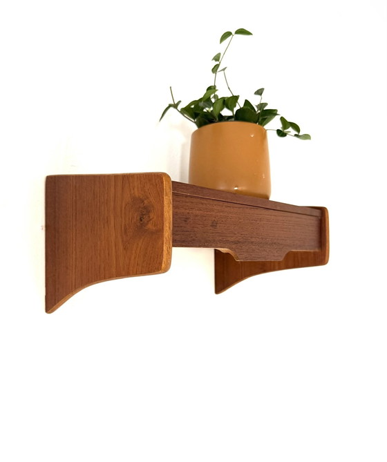 Image 1 of Vintage teakhouten Deense wandconsole ‘60