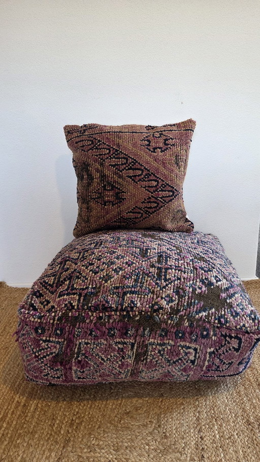 Vintage Berber pouf set