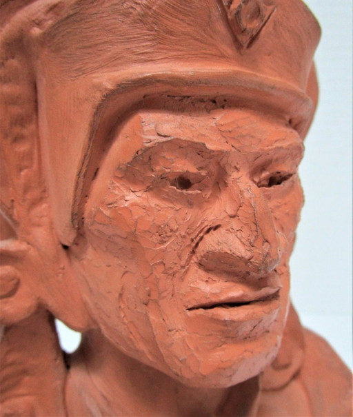 Amerindian face candlestick by Mario Frascaroli
