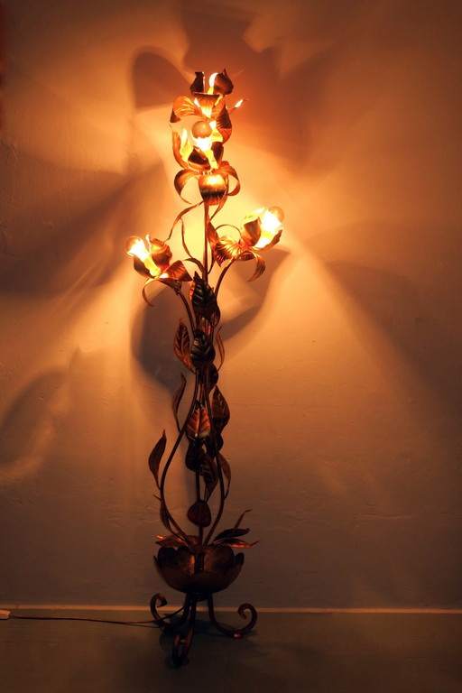 Gold-Plated Tree Floor Lamp attr.  Hans Kögl, 1970s